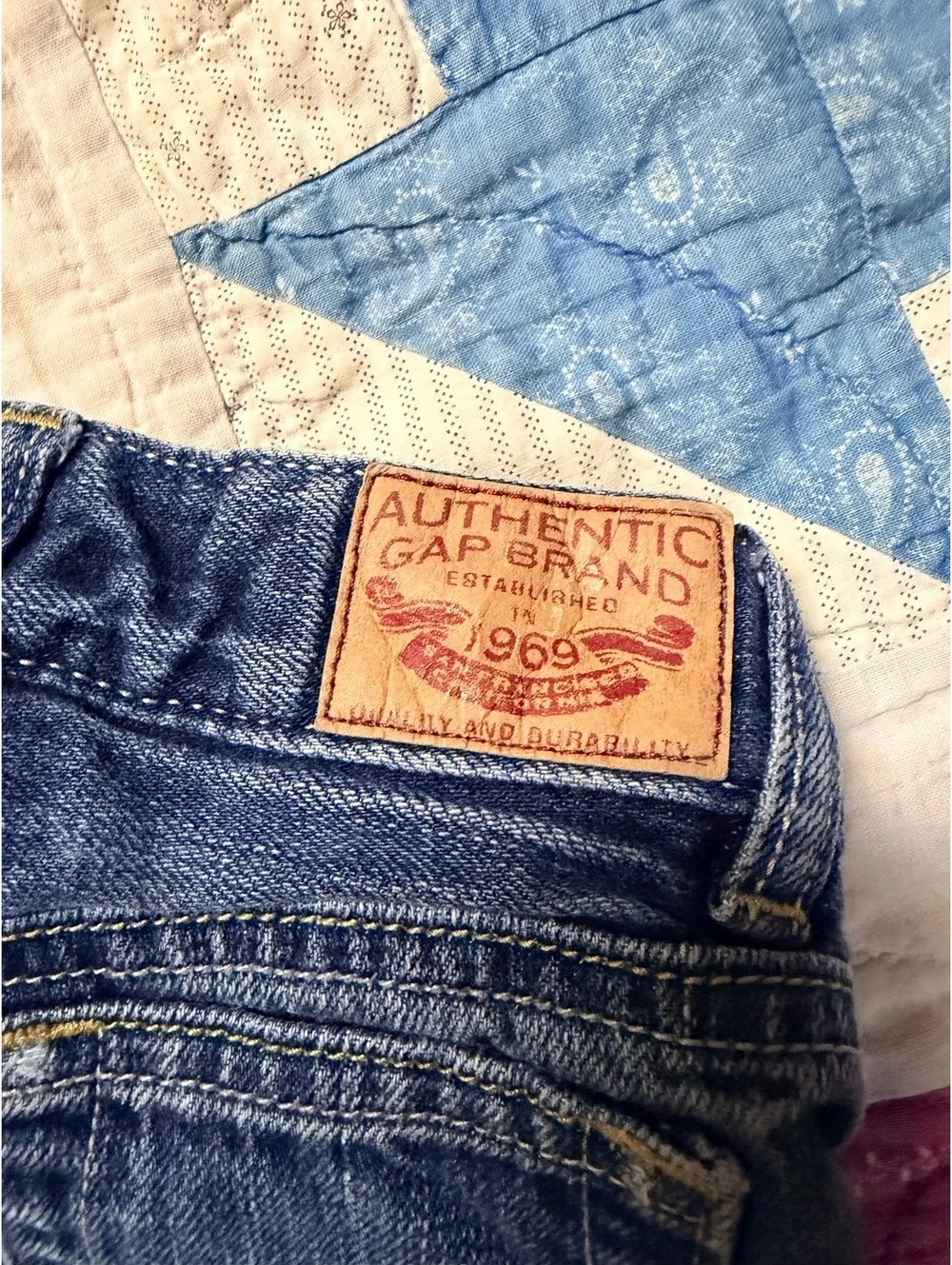 Vintage Gap Kids Plaid Cotton Lined Jeans Y2K